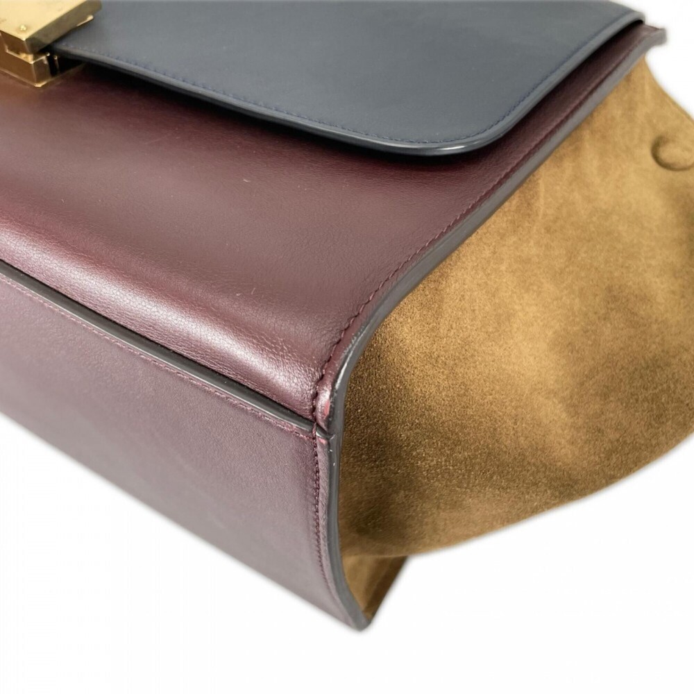 Celine handbag for women, CELINE F-SN-0152, leather, wine red, gold hardware. - Picture 7 of 16